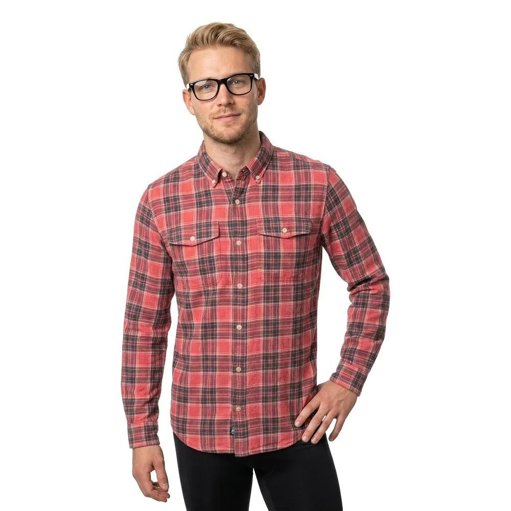 Superdry Merchant Linen Check long sleeve shirt