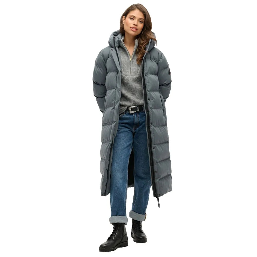 Superdry Microfibre Longline puffer jacket