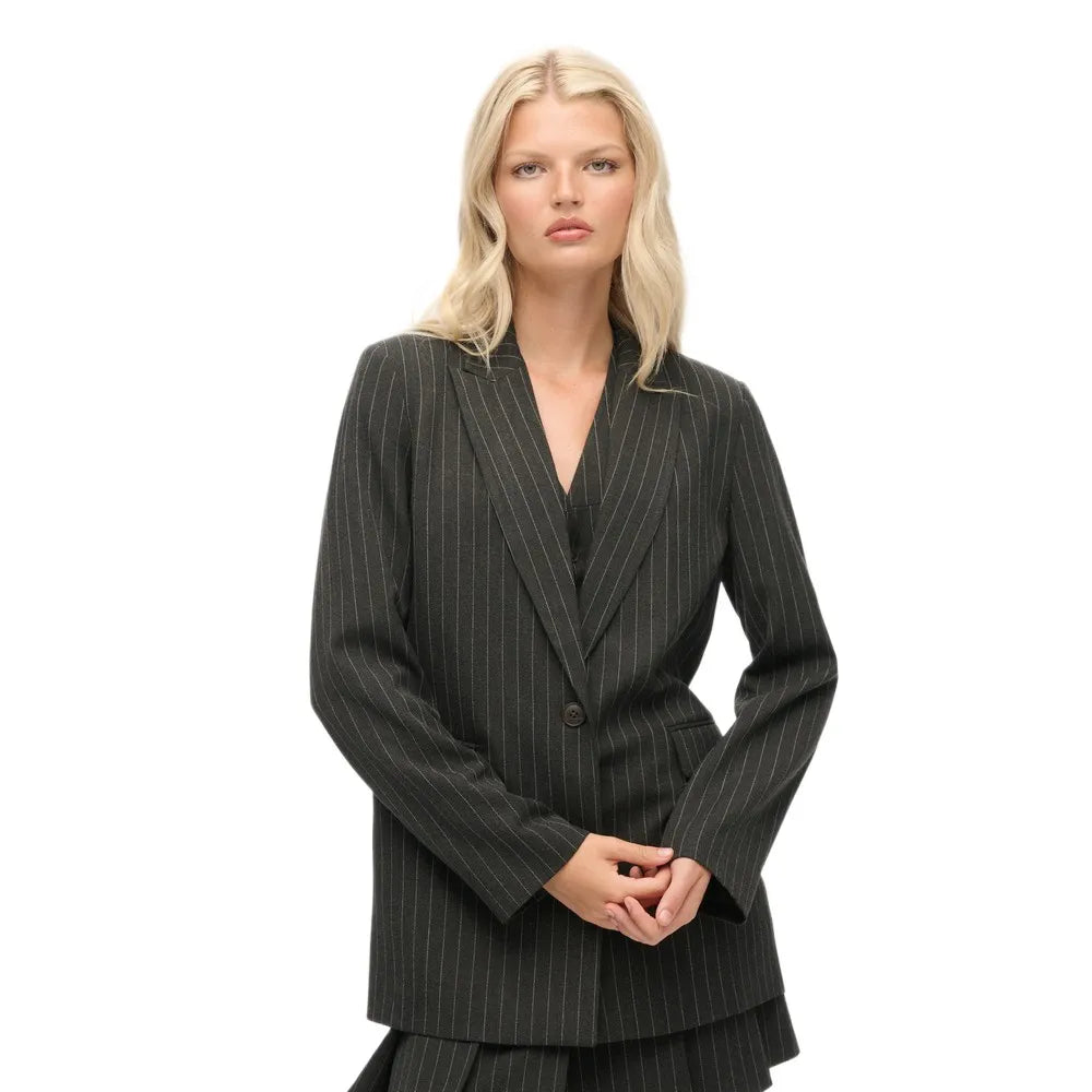 Superdry Pinstripe Boyfriend blazer