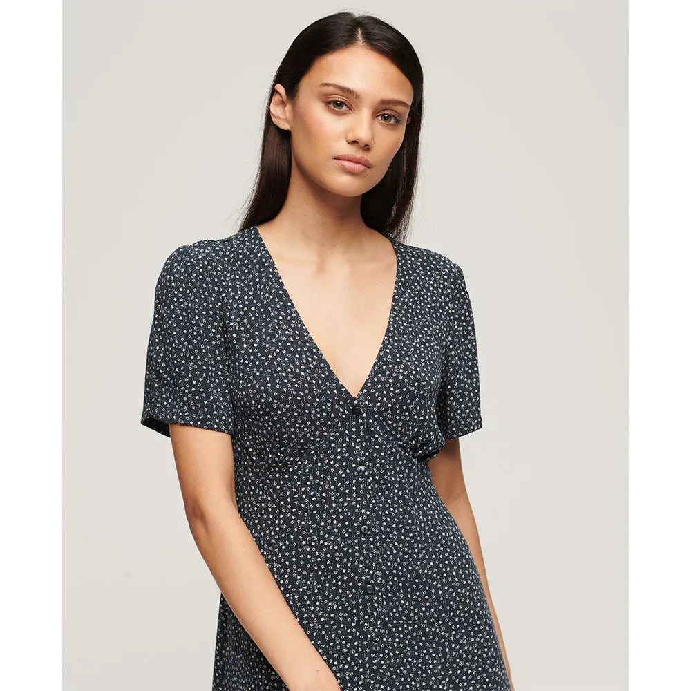 Superdry Print Button Tea short sleeve dress