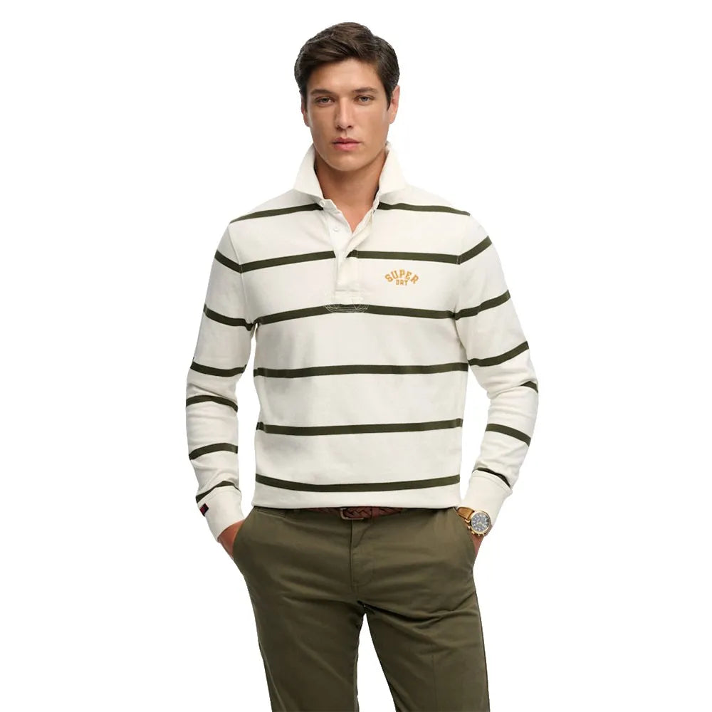 Superdry Vintage Athletic Stripe Rugby long sleeve polo