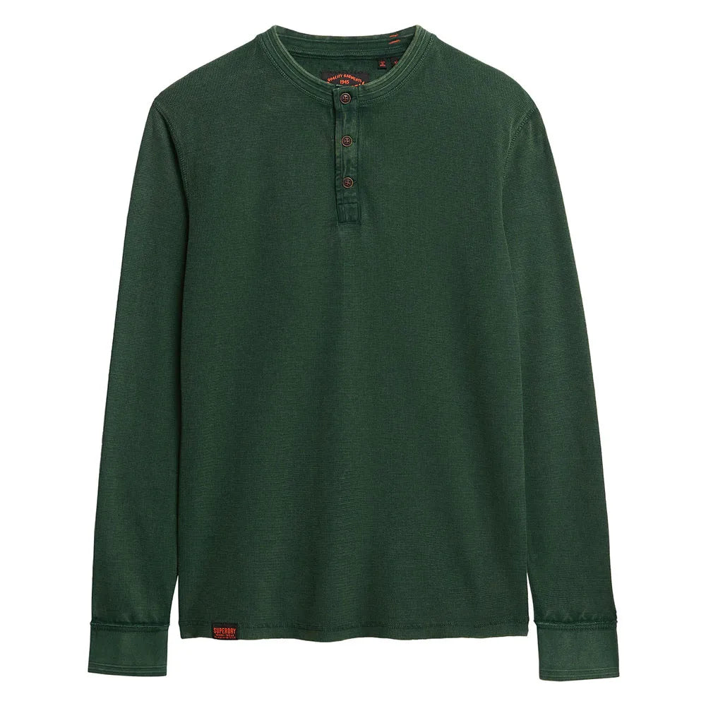 Superdry Vintage Textured Grandad long sleeve T-shirt
