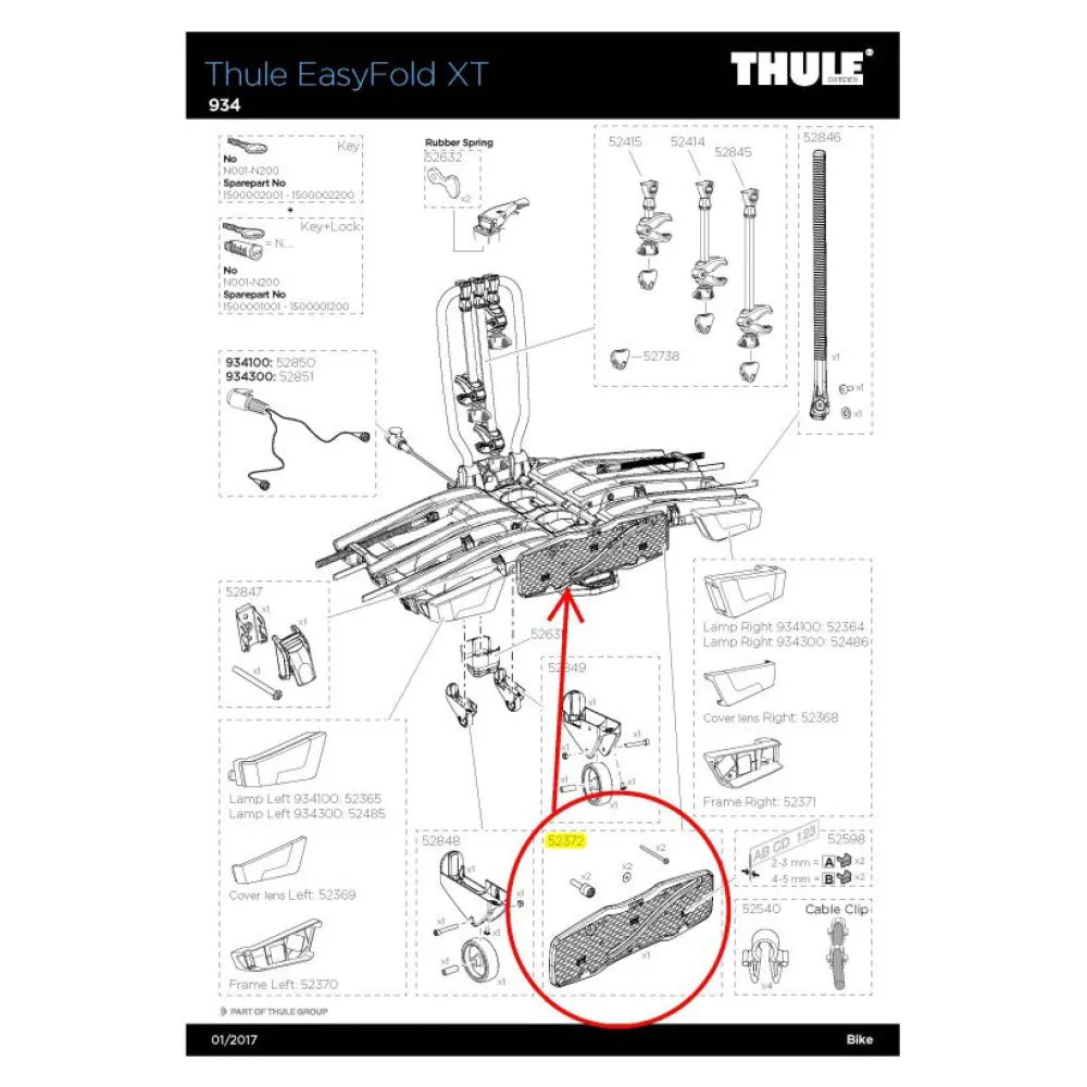 Thule Easyfold XT Plate Holder spare part