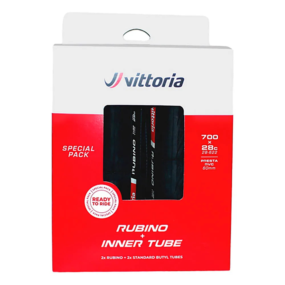 Vittoria 2x Rubino V G2.0 700C x 28 + 2x Tubes road tyre
