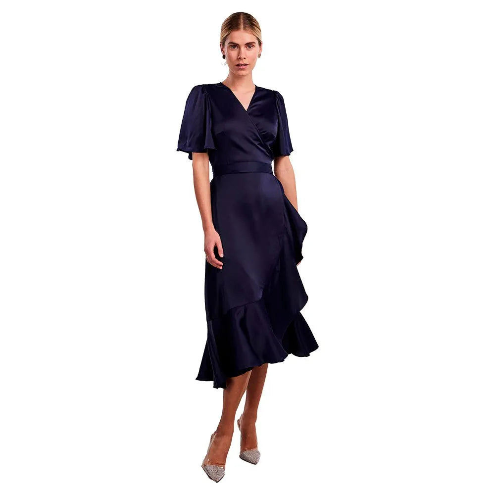 Yas Thea Wrap short sleeve midi dress