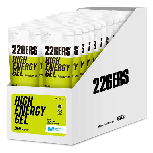 226ERS High Energy Caffeine energy gels box lime 76g 24 units
