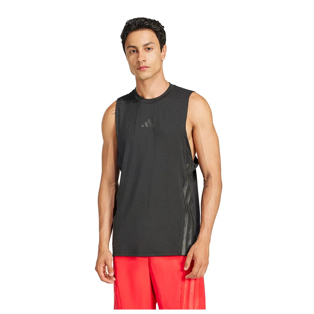 adidas Designed For Training 3 Stripes sleeveless T-shirt