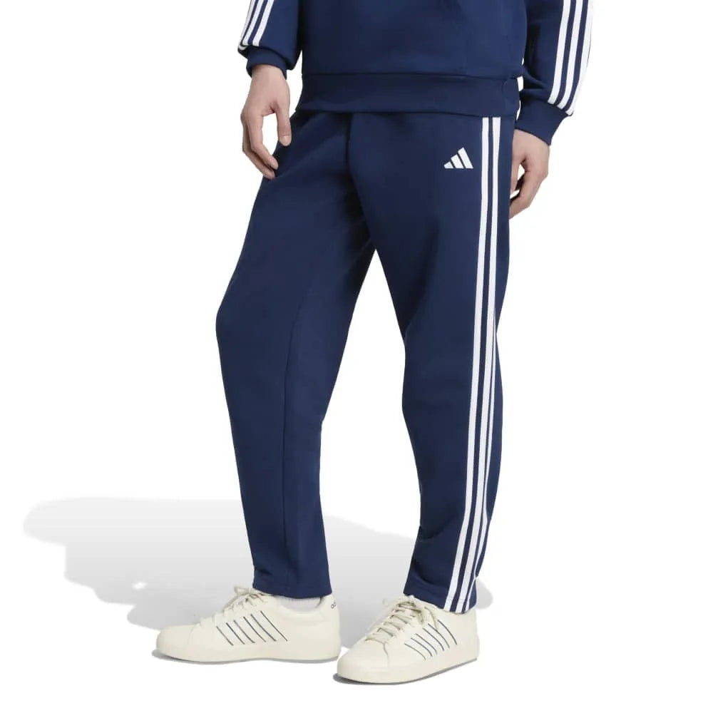 adidas Essentials 3 Stripes Fleece Tapered Open Hem joggers