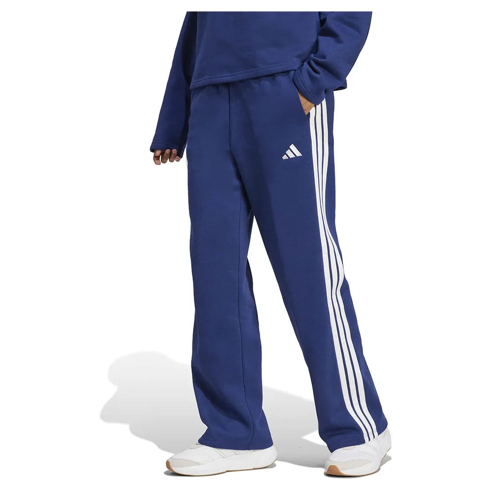 adidas Essentials 3 Stripes Open-Hem Fleece joggers