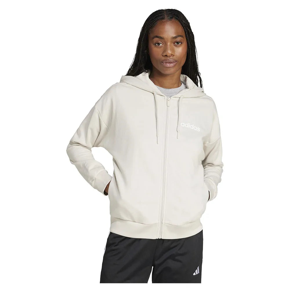 adidas Essentials Linear French Terry full zip sweatshirt