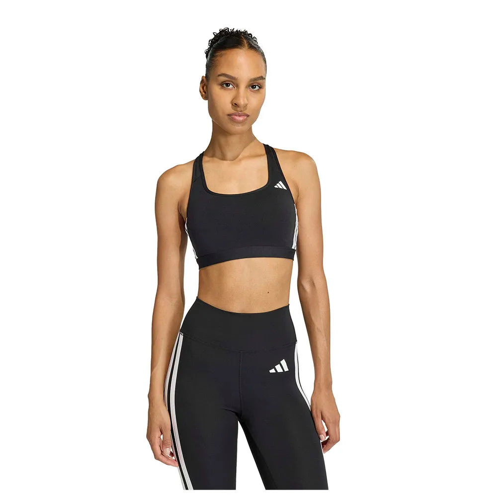 adidas Optime Essentials Workout 3 Stripes Medium Impact Sports Bra