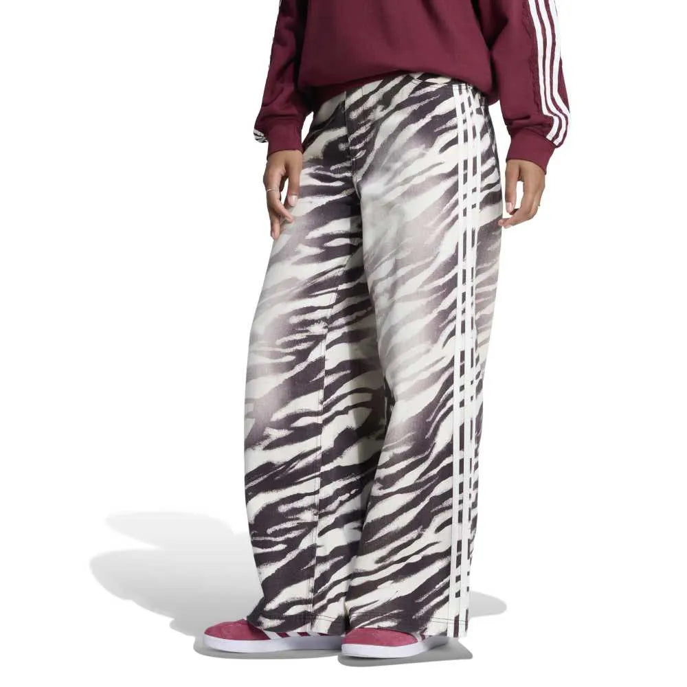 adidas Originals Adilenium Season 6 Zebra Print Wide Leg Denim jeans