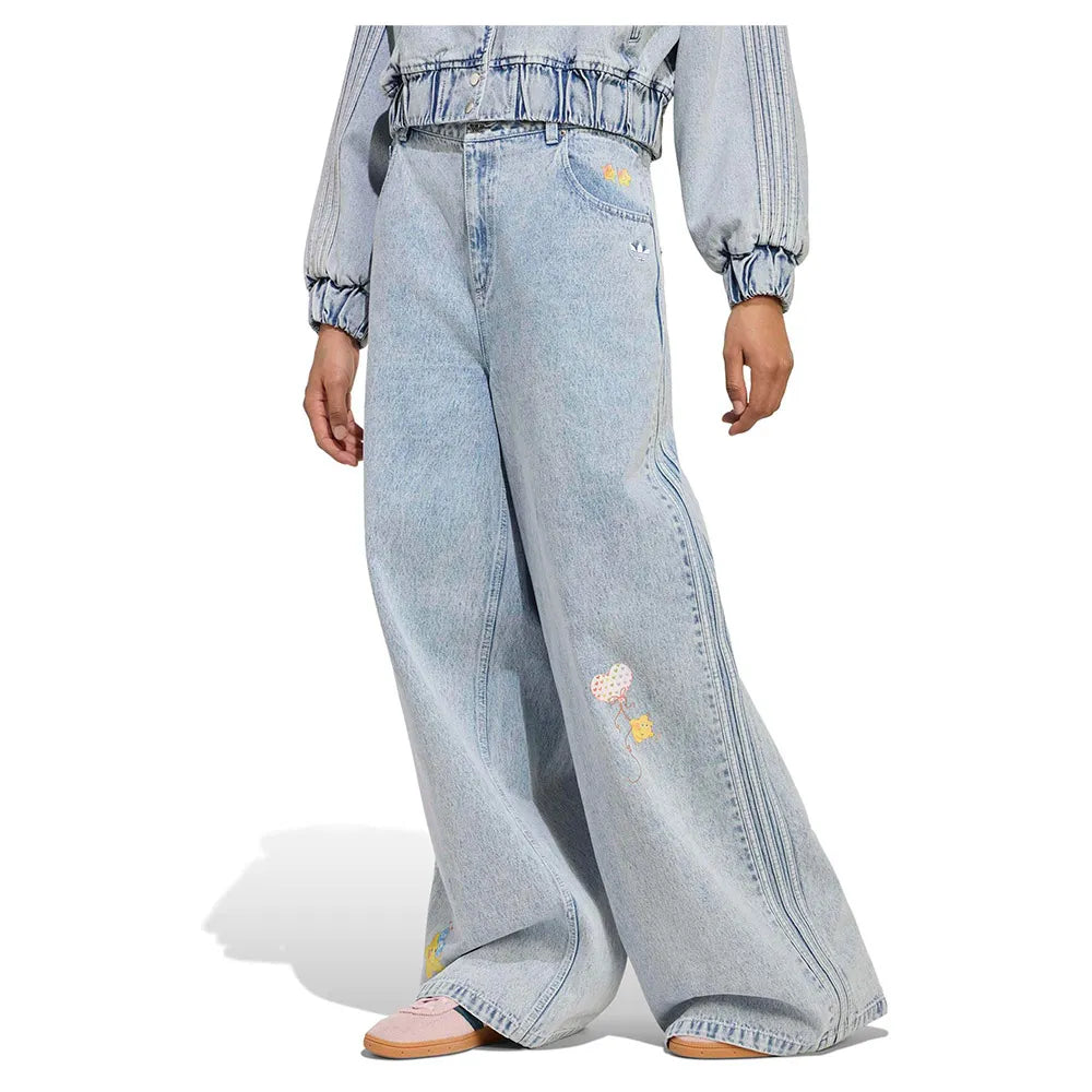 adidas Originals Care Bear Wide Leg high waist jeans