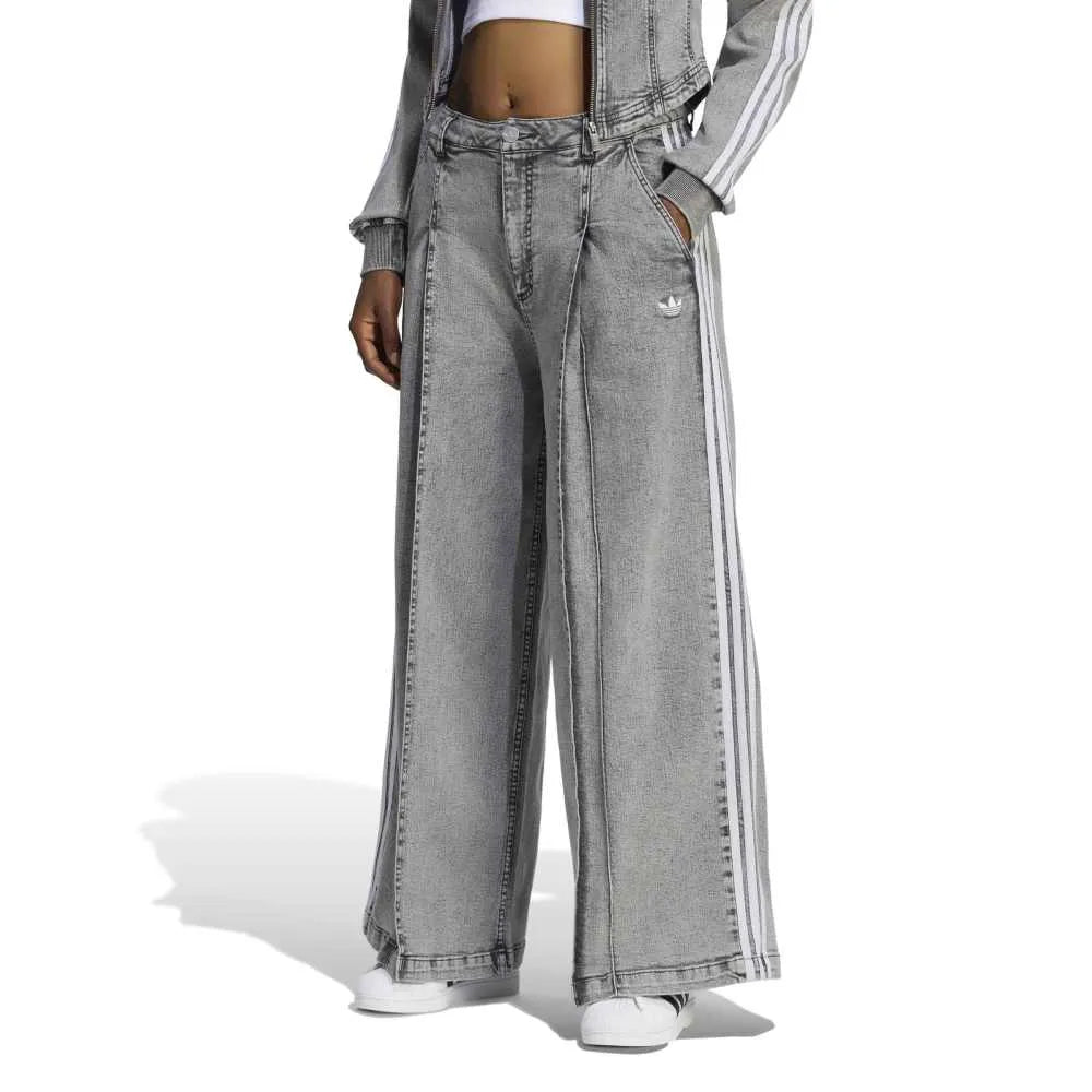adidas Originals Denim Pleats Wide Leg joggers