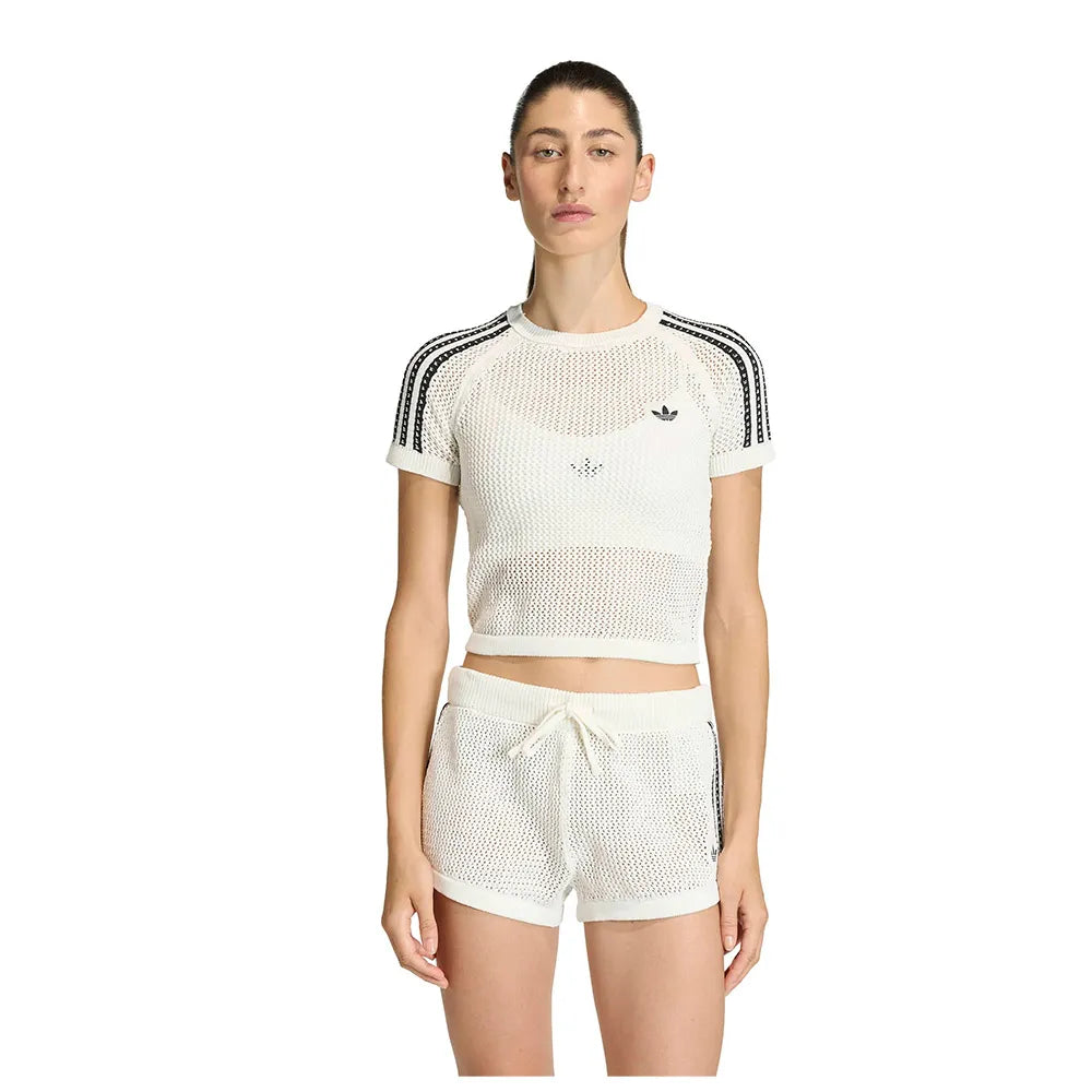 adidas Originals Knitted Crochet Cali short sleeve T-shirt