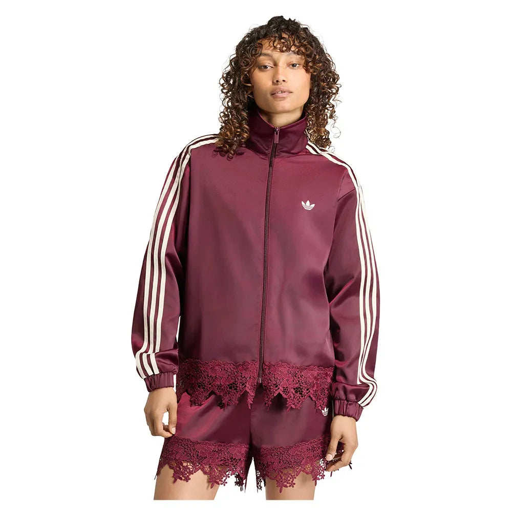 adidas Originals Satin Lace Firebird Loose full zip sweatshirt