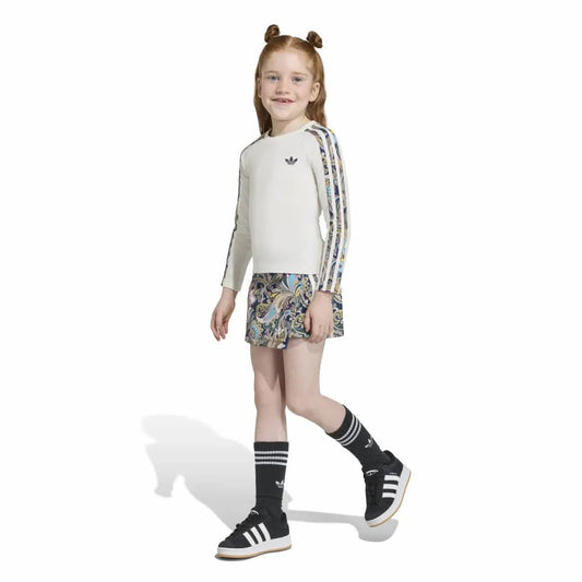 adidas Originals Slim Crop 3 Stripes Long Sleeve Top Regular Wrap Skort set