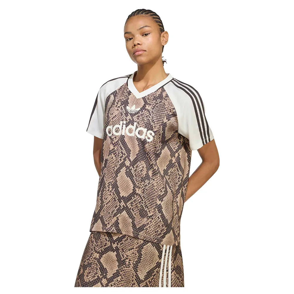 adidas Originals Snake Print Satin Jersey short sleeve T-shirt