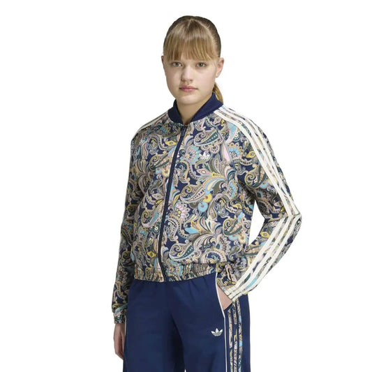 adidas Originals SST Loose Cropped Paisley full zip sweatshirt