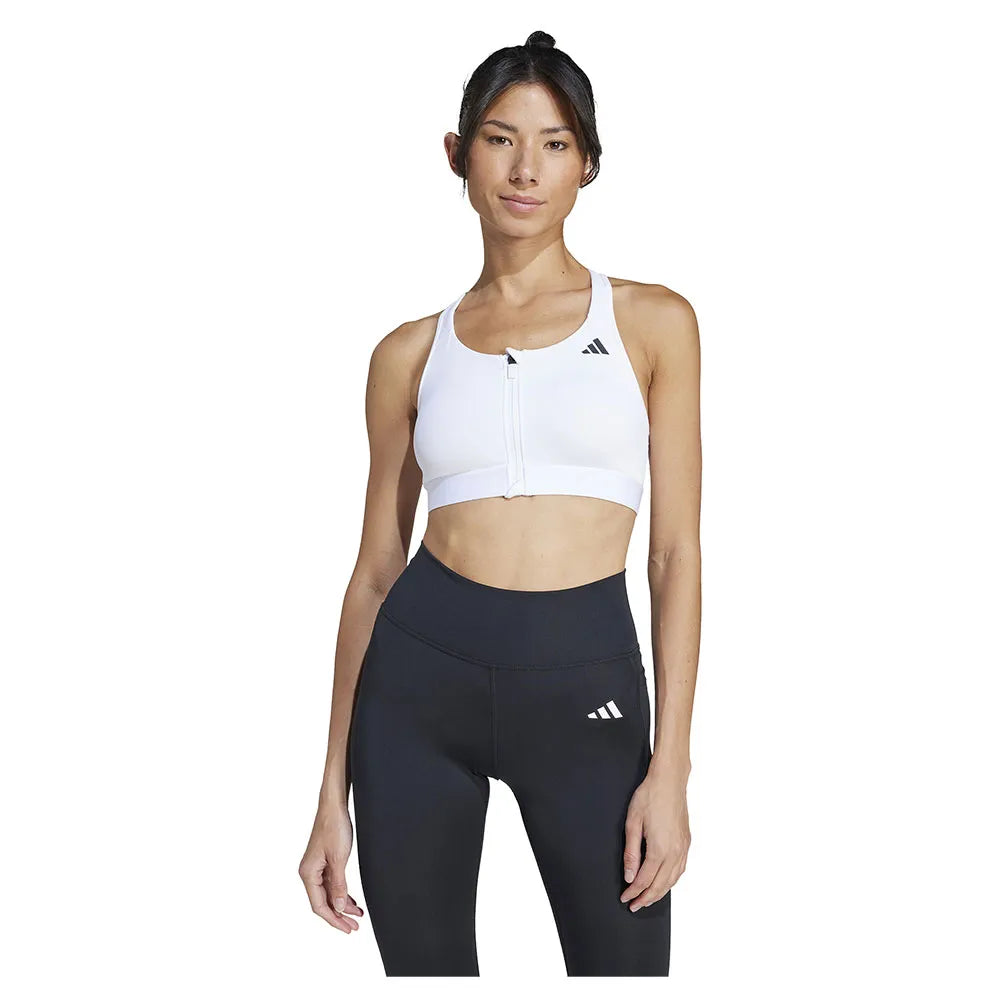 adidas Powerreact Zip Medium Impact Sports Bra