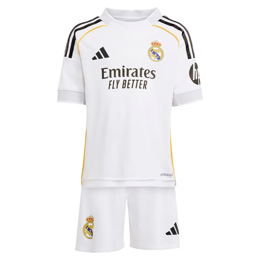 adidas Real Madrid 25/26 Mini home short sleeve Junior Set