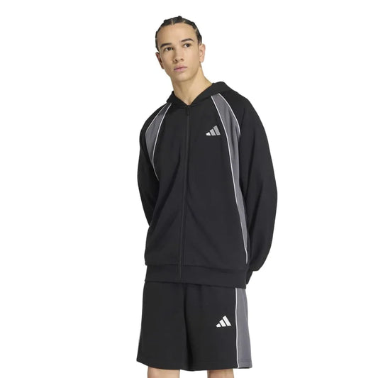 adidas Seasonal Essentials Colour Block French Terry Track full zip sweatshirt