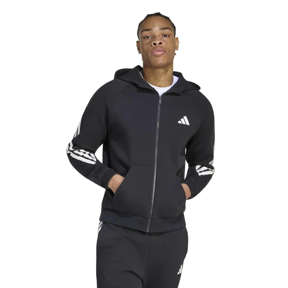 adidas Stadium 3 Stripes full zip sweatshirt
