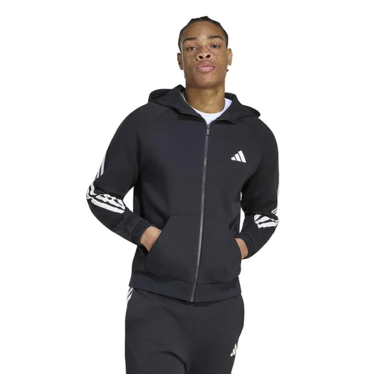 adidas Stadium 3 Stripes full zip sweatshirt