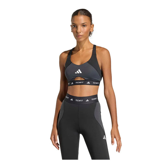 adidas Techfit Workout Color Block Medium Impact Sports Bra
