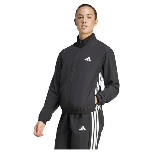 adidas Train Essentials 3 Stripes Woven Warm Up full zip sweatshirt