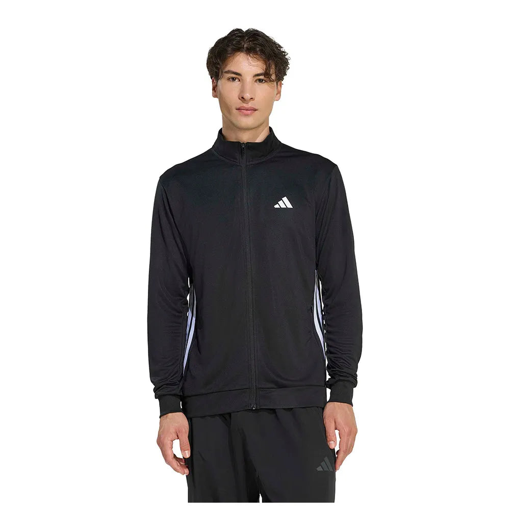adidas Workout Essentials All-Set 3 Stripes Knit full zip sweatshirt