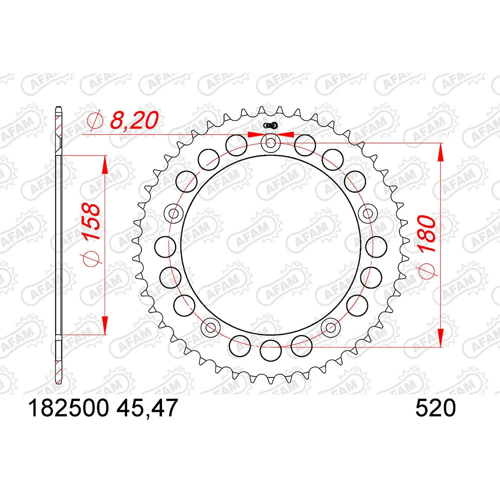 AFAM 182500 rear sprocket