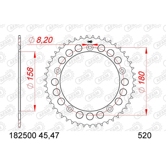 AFAM 182500 rear sprocket