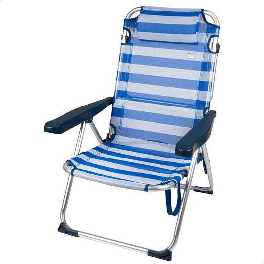 Aktive 2 in 1 Beach And Lounge Chair Folding Stripes With cushion