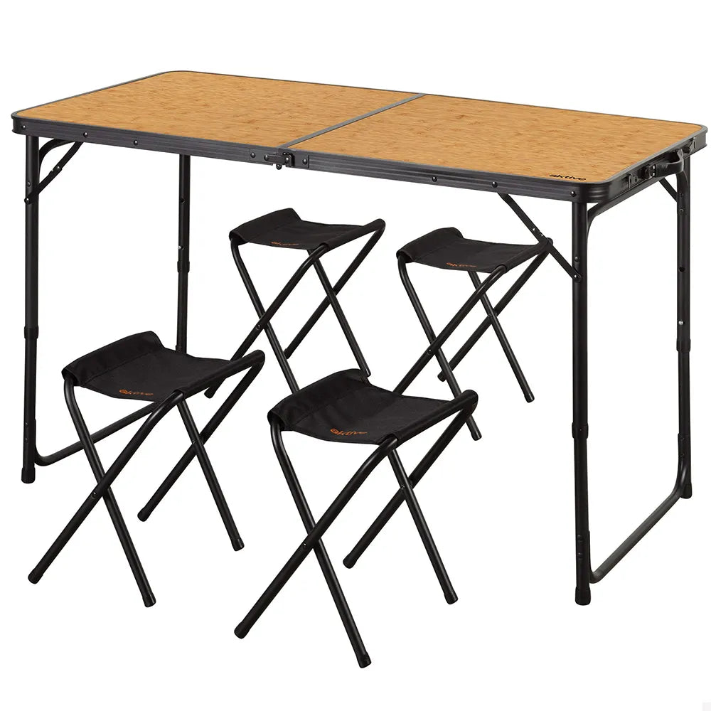 Aktive 63162 Folding Table With Benches Set