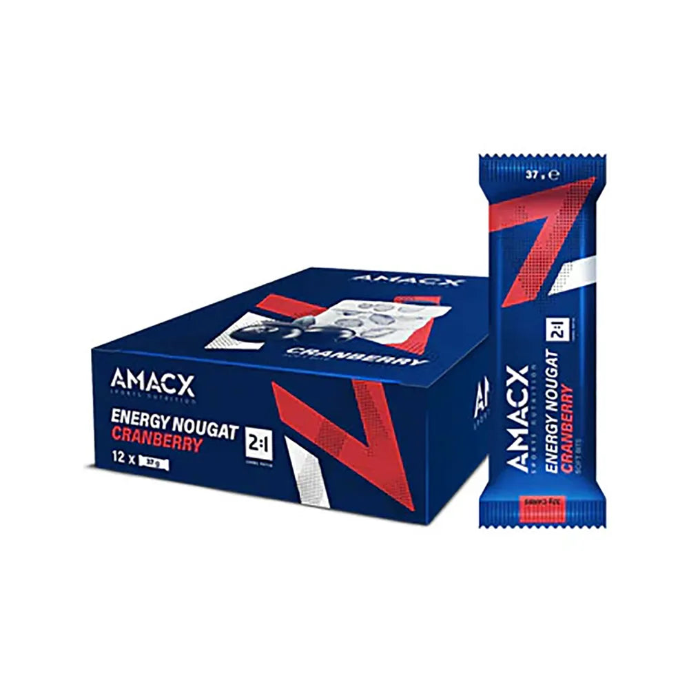 Amacx Energy bars box cranberry nougat 37g 12 units