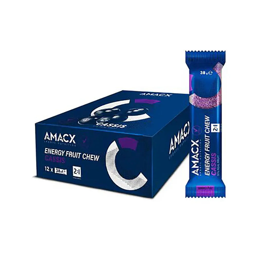 Amacx Fruit Chew Cassis energy bars box 38g 12 units