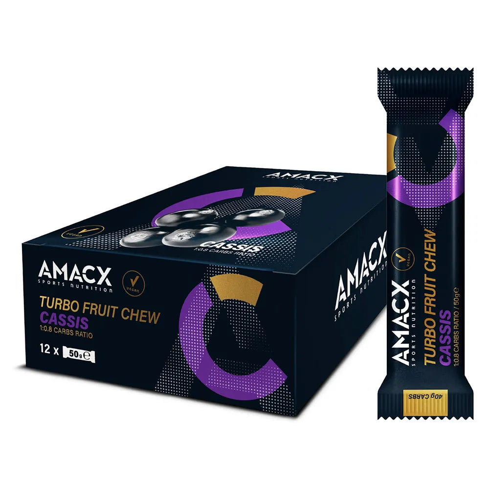 Amacx Trubo Fruit chewy energy bars box cassis 50g 12 units