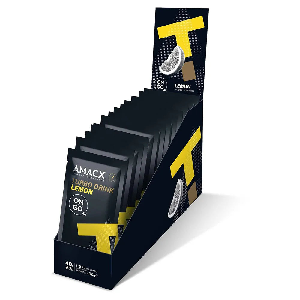 Amacx Turbo On The Go energy drink monodose box lemon 40g 12 units