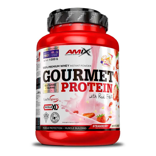 Amix Gourmet protein white choco&strawberry 1kg