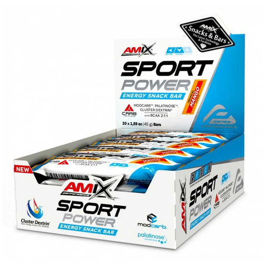 Amix Sport Power energy bars box mango 45g 20 units