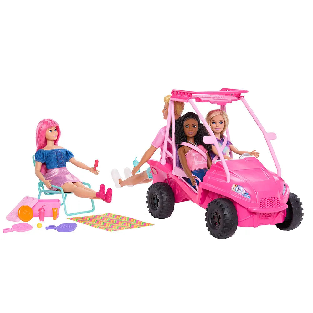 Barbie Beach Buggy Toy Car For Dolls With Accessories