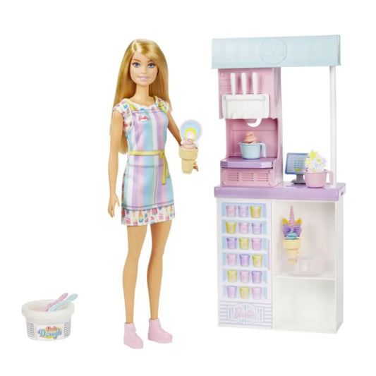 Barbie Ice Cream Shop Playset And Accessories Doll