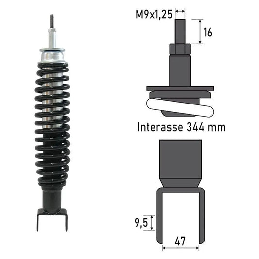 Bcr Piaggio Vespa Pk 50Cc/Pk Xl 125 cc rear shock