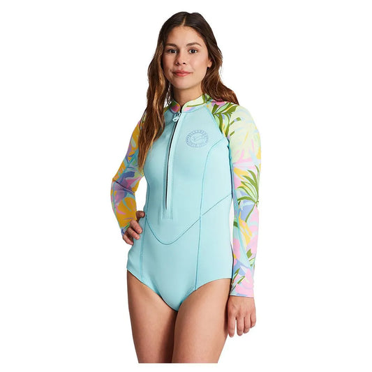 Billabong Salty Dayz 2 mm woman long sleeve front zip shorty