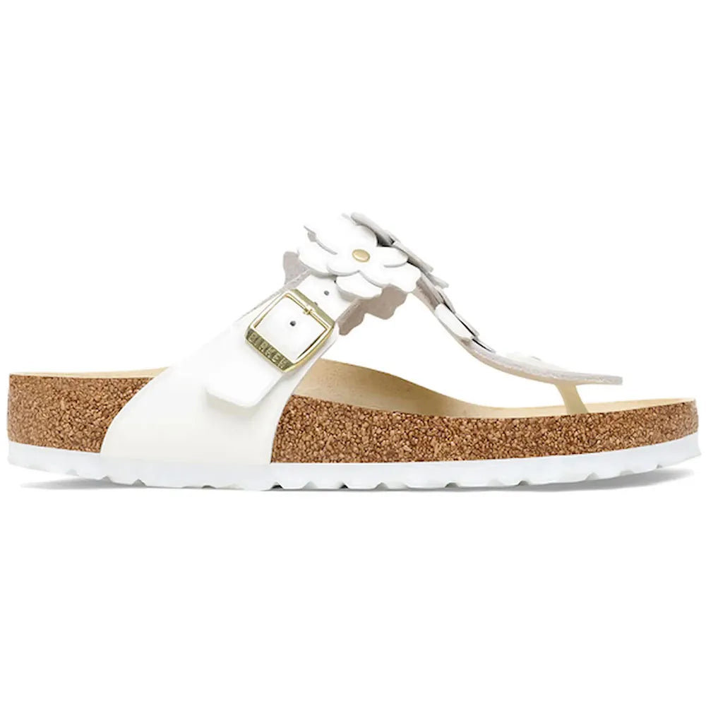 Birkenstock Gizeh Flower Embellishment Natural Leather Narrow sandals