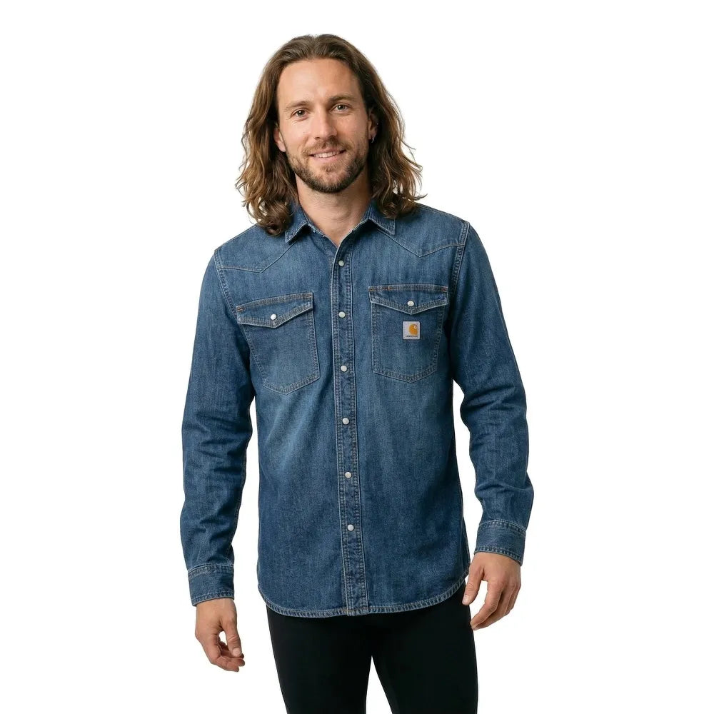 Carhartt Denim Snap Front long sleeve shirt