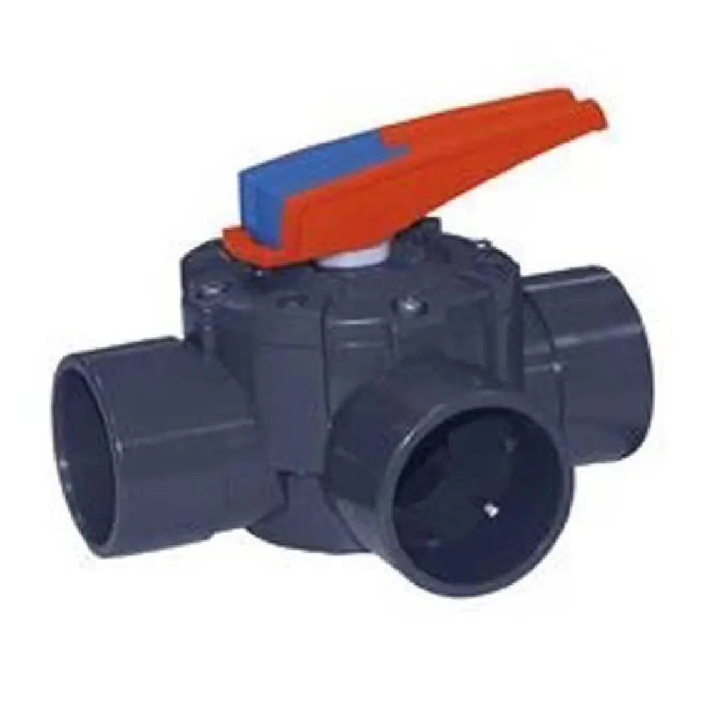 Cepex 41862 Ø63-75 3-way rotary disc valve female/male solvent socket EPDM O-rings sillicone gasket