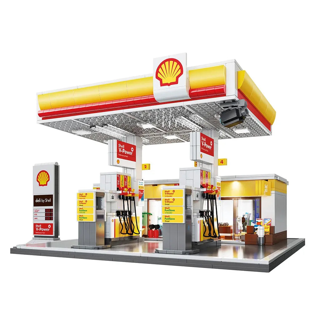 Deqube Shell Gas Station construction game 1309 pieces