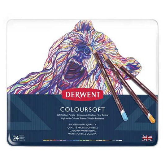 Derwent Metallic Box Coloursoft Pencil 24 units
